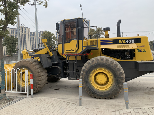 Japan Oorsprong 21 ton Gebruikte Komatsu WA470 Wielladers Nominale belasting 7 ton klaar voor gebruik