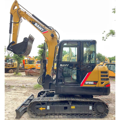 Kleine grootte SANY SY55C mini graafmachine met ISUZU motor in uitstekende staat