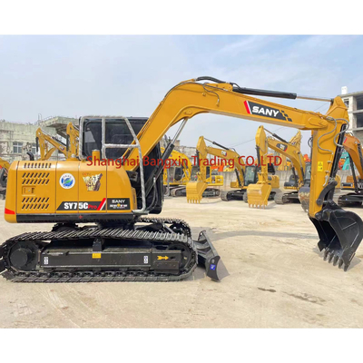 Gebruikte SANY SY75C Crawler Excavator Jaar 2020 Alle functies Normaal Gratis verzending