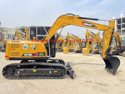 Gebruikte SANY SY75C Crawler Excavator Jaar 2020 Alle functies Normaal Gratis verzending